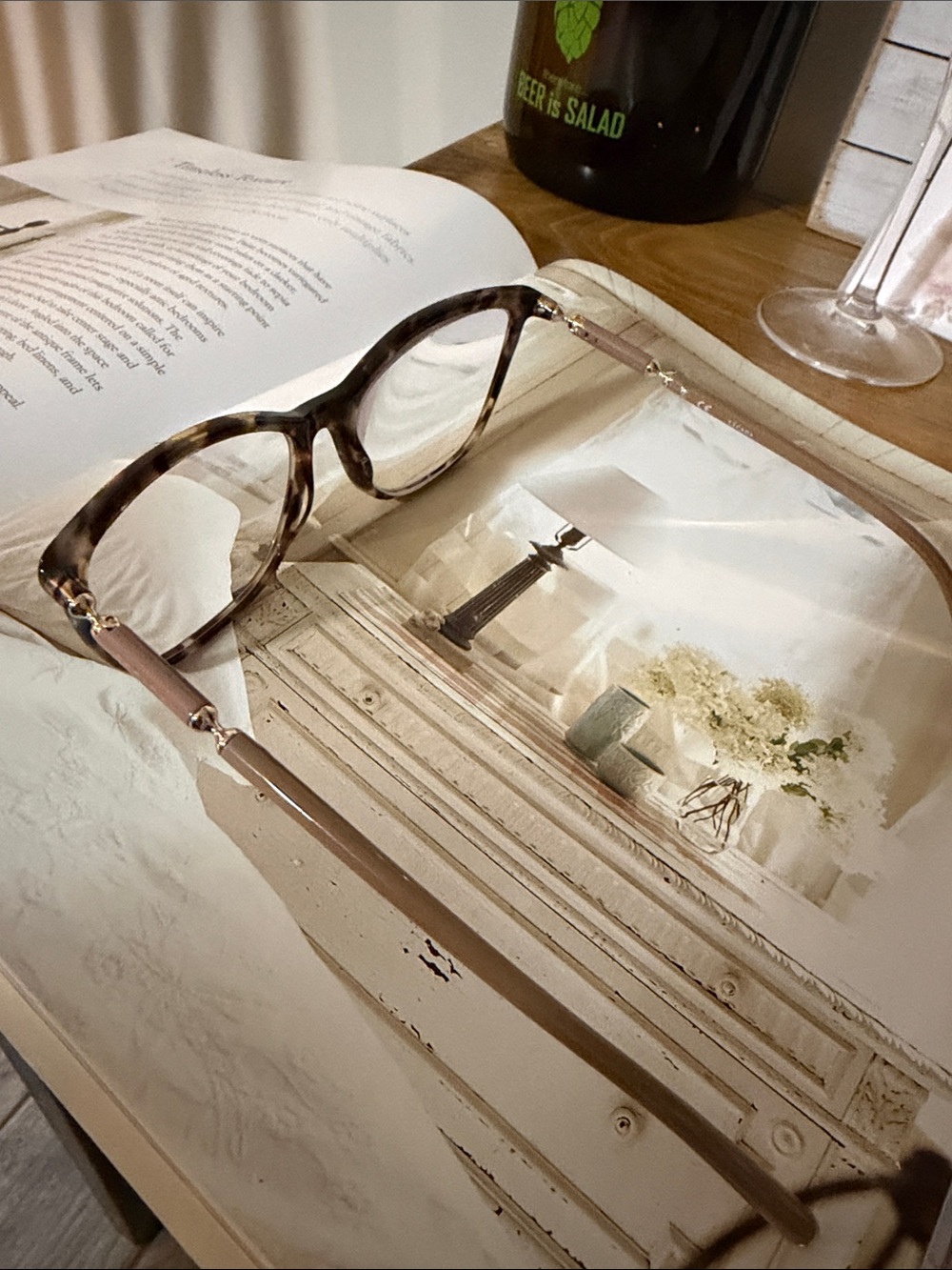 Escada prescription Tortoiseshell Round Glasses with Taupe Arms